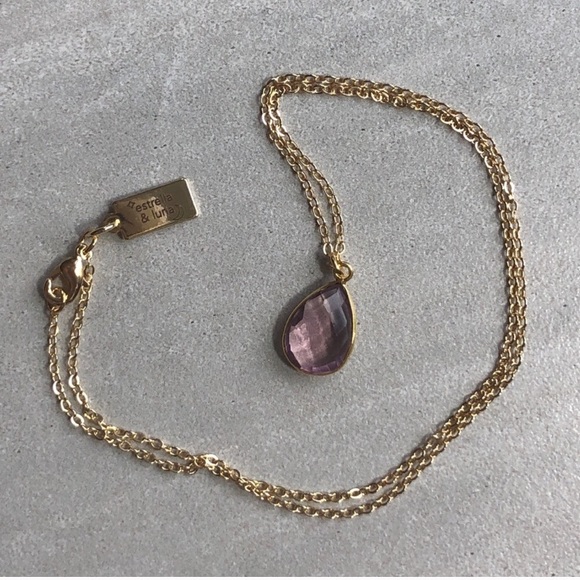 Morganite Gemstone 18k Gold Teardrop Necklace - Picture 5 of 7